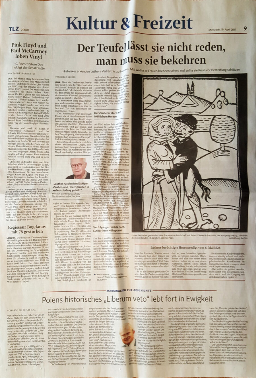 Thüringische Landesleitung - 19.04.2017 - Rezension Ausstellungskatalog "Luther und die Hexen"